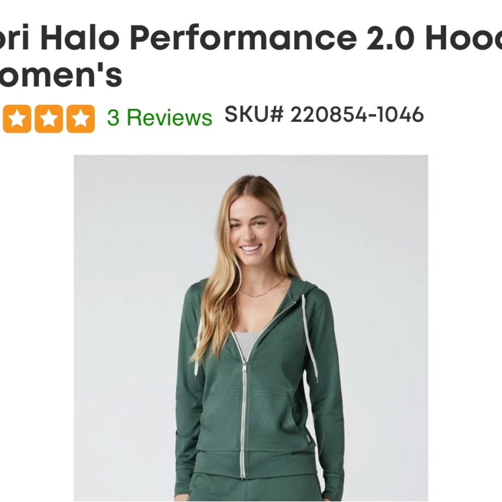 Women’s heather green Vuori  Zip-Up Hoodie